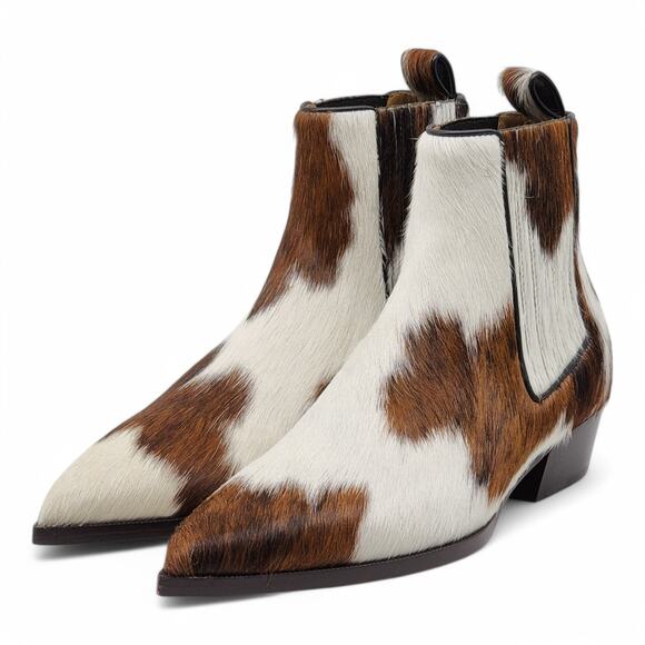 Christian Louboutin Cheliviss Low Boots - Hair-on Calf  - Brown White 40 $1795 main image 4